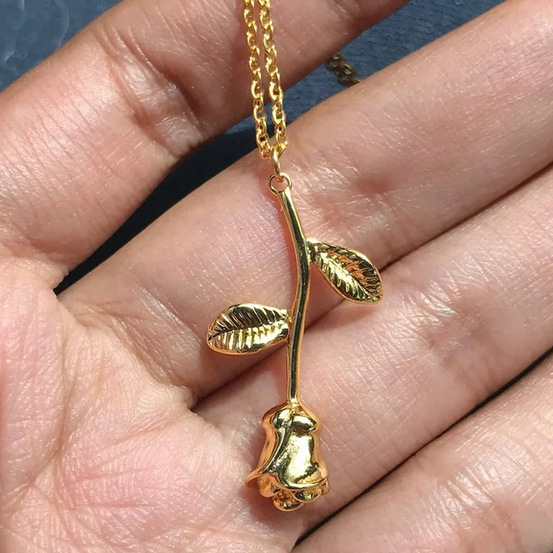 Enchanted Rose: Stainless Steel Pendant