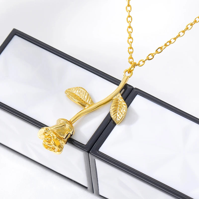 Enchanted Rose: Stainless Steel Pendant