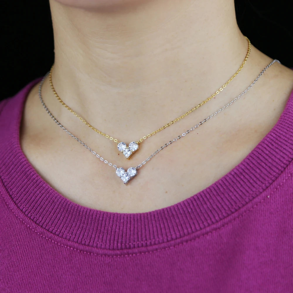 Trilogy Heart: Sterling Silver Necklace